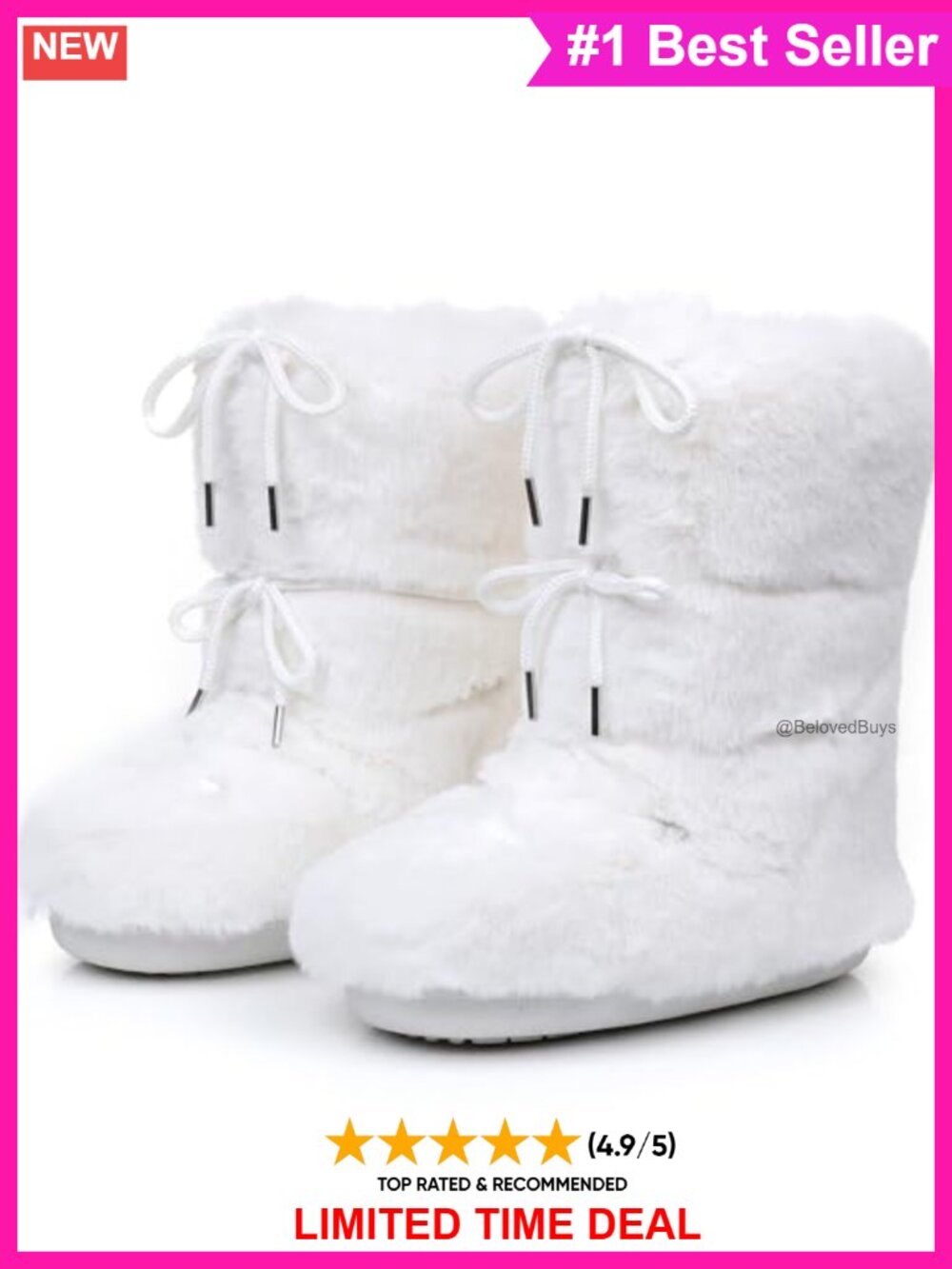 Faux Fur Mid-Calf Snow Boots Fuzzy Fluffy Winter Warm Boots